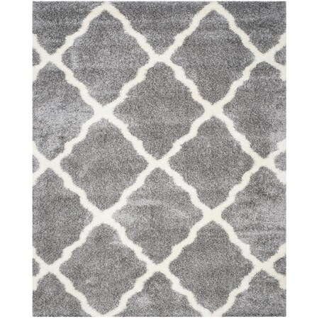 Safavieh Sgm-Montreal Shag Power Loomed Medium Rectangle Rugs; Grey & Ivory - 6 ft. 7 in. x 9 ft. 6 in. SGM866D-7